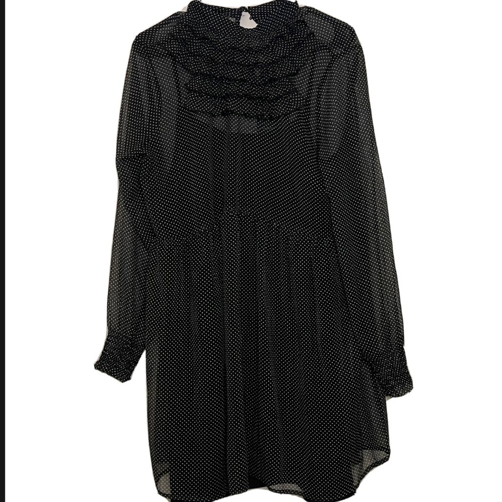 NWOT Who What Wear Ruffle Polka Dot Dress M